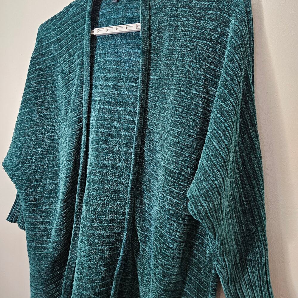Torrid Size 4 Women Plus DarkGreen Chenille Open Front Cardigan Cozy Earthy Boho